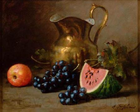 Alfred Hirv Natuurmort kannu ja viinamarjadega Germany oil painting art
